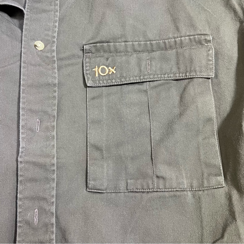 10X Gray Heavy Duty Button-Up Shirt - Picture 4 of 10